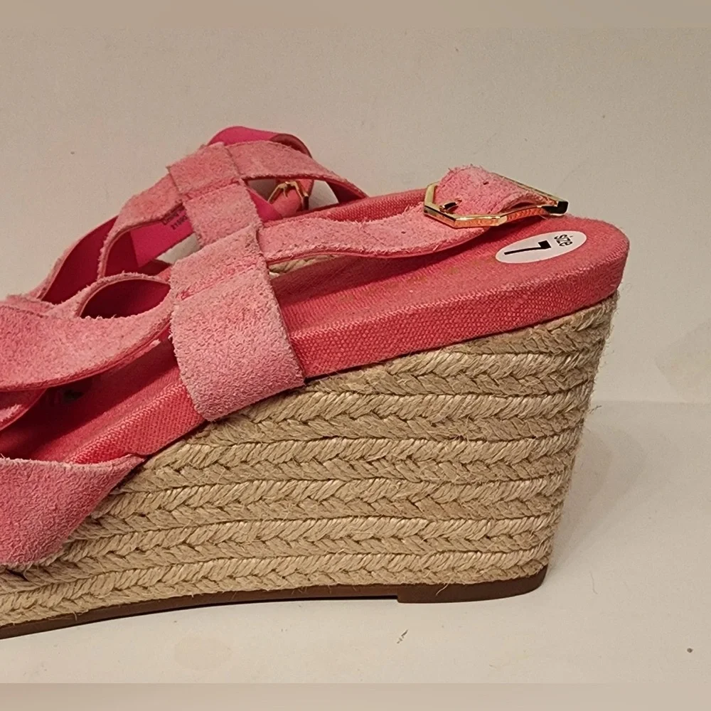 Cole Haan Crystal Espadrille Women’s Fuschia Pink Wedge Sandals Size 7